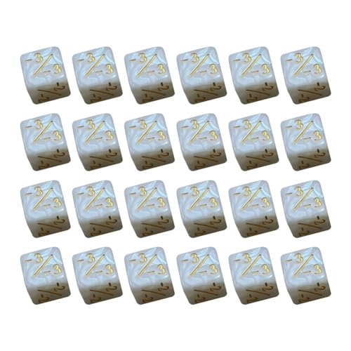 Rordigo 24 Stück -Würfelzähler, Markierungsmarken, Acryl-Würfelwürfel +/- D6, Kartenspielzubehör, Kinder-Lernspielzeug (Weiß) von Rordigo