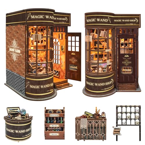 Roroom DIY Book Nook Kit, Miniatur-Puppenhaus – Holz Modellbau mit LED-Beleuchtung, Deko für Bücherregal, Kreatives Bastelset für Erwachsene (Geburtstag/Weihnachten/Valentinstag) – SQ51 von Roroom