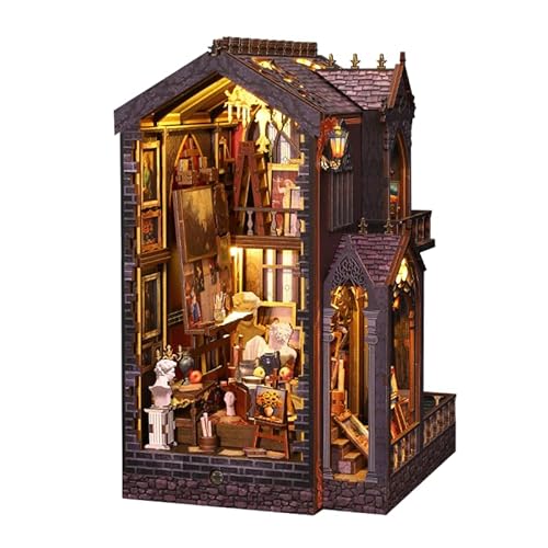 Roroom DIY Book Nook Kit - Miniatur Haus Bausatz mit LED, Basteln für Erwachsene, Geschenk für Geburtstag, Weihnachten - Kreatives Geschenk für Bücherliebhaber - Wonder Studio - JTSL21 von Roroom