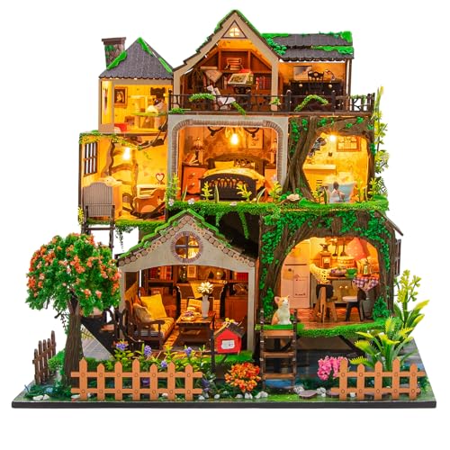 Roroom DIY Miniature House - Puppenhaus Bausatz für Erwachsene mit LED & Musikspielwerk, 1:24 Maßstab kreative Puppenhaus, Beste Weihnachten Geburtstag Geschenk für Liebhaber - Enchanted Forest L2501 von Roroom
