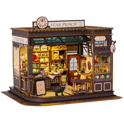 Roroom DIY Miniature and Furniture Dollhouse Kit,Mini 3D Wooden Doll House Craft Model with LED and Music Movement,Creative Room Idea for Valentine's Day Birthday Gift - Star Punch - K083 Roroom DIY Miniature and Furniture Dollhouse Kit,Mini 3D Wooden Doll House Craft Model with LED and Music Movement,Creative Room Idea for Valentine's Day Birthday Gift - Star Punch - K083 von Roroom