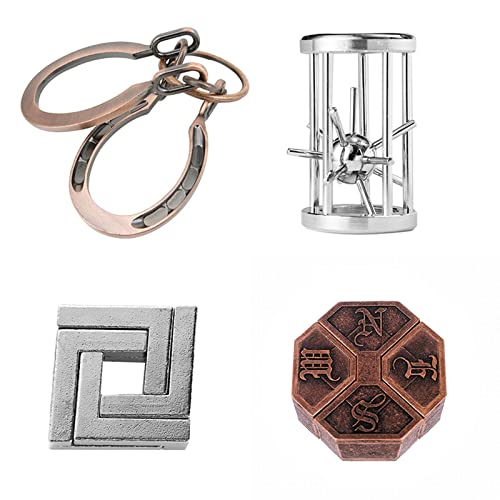RoseFlower 3D Metall Knobelspiele, 4 Stück IQ Spiele Puzzle Set, Brainteaser Puzzle, Metall Draht Geduldsspiel, Metall Puzzle Spielzeug für Erwachsene Studenten und Kinde RoseFlower 3D Metall Knobelspiele, 4 Stück IQ Spiele Puzzle Set, Brainteaser Puzzle, Metall Draht Geduldsspiel, Metall Puzzle Spielzeug für Erwachsene Studenten und Kinde von RoseFlower
