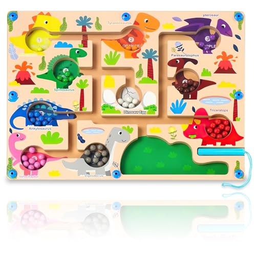 Magnetspiel Labyrinth Kinder Montessori Spielzeug ab 2 3 4 5 6 Jahre, Holzspielzeug Holzspielzeug Kinderspielzeug Lernspiele Busy Board, Dinosaur Theme Farben Sortierspiel Geschenke für Jungen Mädchen Magnetspiel Labyrinth Kinder Montessori Spielzeug ab 2 3 4 5 6 Jahre, Holzspielzeug Holzspielzeug Kinderspielzeug Lernspiele Busy Board, Dinosaur Theme Farben Sortierspiel Geschenke für Jungen Mädchen von Rosedreamer