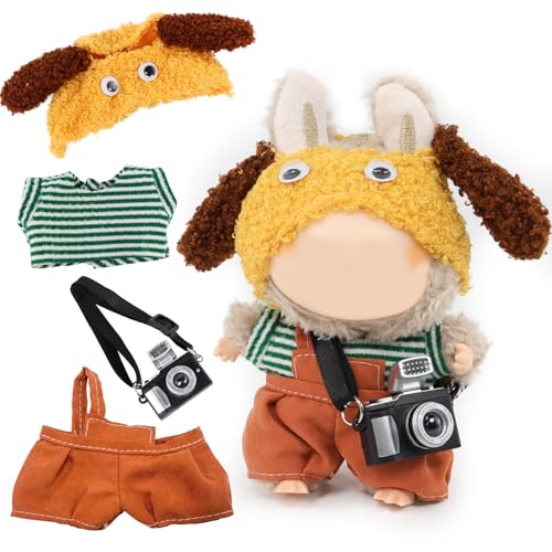 Puppenkleidung für 17 cm große Labb-Puppe, Baby-Puppenkleidung, Miniatur-Puppen-Outfit-Zubehör-Set, Puppenzubehör, DIY-Geschenke für Mädchen und Jungen, inklusive Hut, Kamera, keine Puppe Puppenkleidung für 17 cm große Labb-Puppe, Baby-Puppenkleidung, Miniatur-Puppen-Outfit-Zubehör-Set, Puppenzubehör, DIY-Geschenke für Mädchen und Jungen, inklusive Hut, Kamera, keine Puppe von Roselee