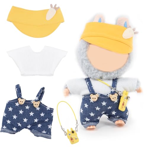 Puppenkleidung für 17 cm große Labb-Puppe, Baby-Puppenkleidung, Miniatur-Puppen-Outfit-Zubehör-Set, Puppenzubehör, DIY-Geschenke für Mädchen und Jungen, inklusive Hut, Telefon, keine Puppe Puppenkleidung für 17 cm große Labb-Puppe, Baby-Puppenkleidung, Miniatur-Puppen-Outfit-Zubehör-Set, Puppenzubehör, DIY-Geschenke für Mädchen und Jungen, inklusive Hut, Telefon, keine Puppe von Roselee