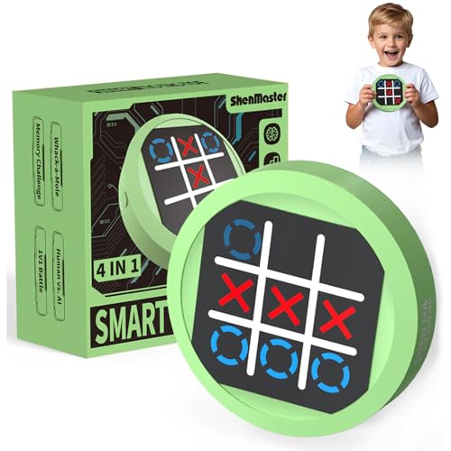 RoserRose 4-in-1 Tic-Tac-Toe Brettspiel, Elektronisches Digitales Puzzlespiel, Ostergeschenke Erwachsene Kinder, Tragbares Familienspiel (Grün) von RoserRose