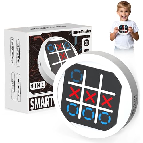 RoserRose 4-in-1 Tic-Tac-Toe Brettspiel, Elektronisches Digitales Puzzlespiel, Ostergeschenke Erwachsene Kinder, Tragbares Familienspiel (Weiß) von RoserRose