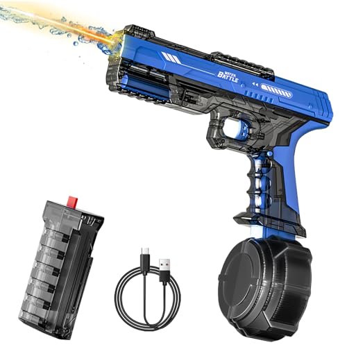 RoserRose Elektrische Wasserpistole Automatisch 500ml - Wasserspritzpistole mit LED und Sound - Große Spritzpistole Wasser für Kinder & Erwachsene - Sommer Spielzeug für Pool, Strand, Garten - Blue von RoserRose