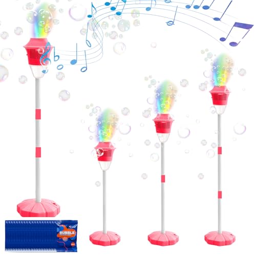 RoserRose Seifenblasenmaschine, Luftblasen Maschine, Seifenblasen Maschine Kinder mit LED-Lichtern & Abschaltbarem Sound, Bubble Machine für Hochzeiten, Partys, Outdoor + 20 x Seifenblasenflüssigkeit von RoserRose