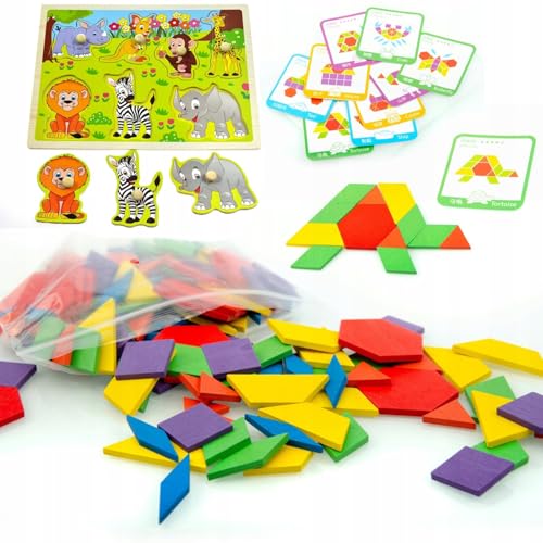 Rosfix Holzpuzzle 155 Teile – Lernspiel für Kinder mit Sortierbrett & Aufbewahrungsbeutel | Motorikspielzeug aus Holz | Farben & Formen erkennen | Pädagogisches Spielzeug Rosfix Holzpuzzle 155 Teile – Lernspiel für Kinder mit Sortierbrett & Aufbewahrungsbeutel | Motorikspielzeug aus Holz | Farben & Formen erkennen | Pädagogisches Spielzeug von Rosfix