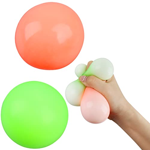 RosyFate 2 Stück Stressball Kinder und Erwachsene, Anti Stress Bälle Set, Squeeze Ball Spielzeug, Quetschball, Fluoreszierende Bälle, Zufallsprinzip von RosyFate