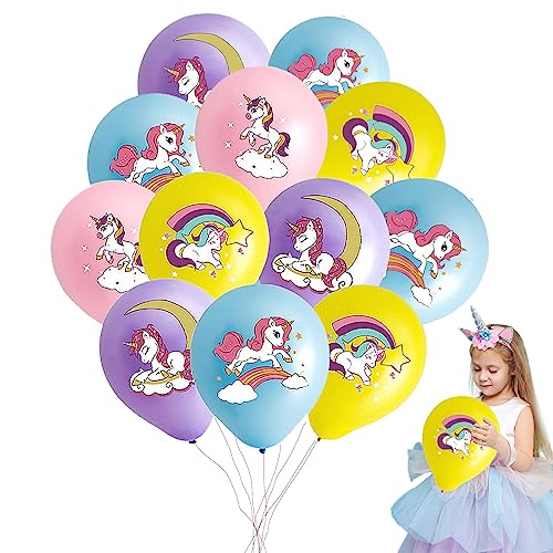 Luftballons Geburtstag, RosyFate 50 Stück Einhorn Luftballons, Einhorn Geburtstagsdeko, Luftballons Bunt, Cartoon Ballons, für Kinder Geburtstag Sfeier, Babyparty, Jubiläum Party Deko von RosyFate