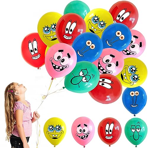 Luftballons Geburtstag, RosyFate 50 Stück Luftballons Spongbob, Spongbob Geburtstag Deko, Cartoon Ballons, für Kinder Geburtstag Sfeier, Babyparty, Jubiläum Party Deko von RosyFate