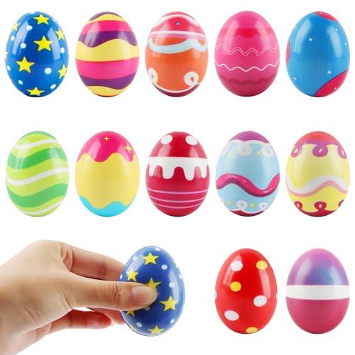 Ostereier, RosyFate 12 Stück Antistressball Ei, Squishy Ball Eii, Squeeze Toy, Stressball, Ei Spielzeug, für Osterkörbchen, Ostern Dekoration, Osterthema Party Gunst, Ostereier Jagen Ostereier, RosyFate 12 Stück Antistressball Ei, Squishy Ball Eii, Squeeze Toy, Stressball, Ei Spielzeug, für Osterkörbchen, Ostern Dekoration, Osterthema Party Gunst, Ostereier Jagen von RosyFate