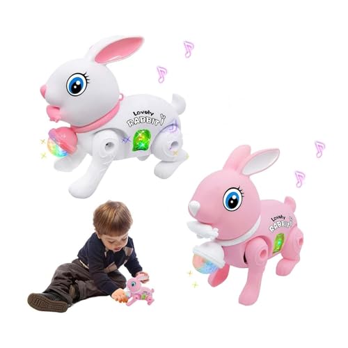 RosyFate Kaninchen Elektrisch Spielzeug, Hase mit Musik und Licht, Roboter Kaninchen, Musik-Hasen-Spielzeug Ostern von RosyFate