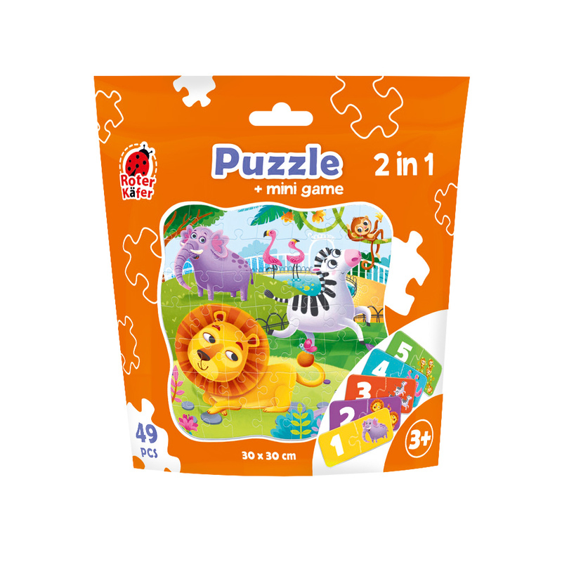 Puzzle in stand-up pouch "2 in 1. Zoo" RK1140-06 von Roter Käfer