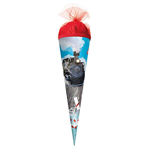 ROTH Geschenk-Schultüte klein Lokomotive 22 cm - rund Tüllverschluss - Zuckertüte Schulanfang Zug Eisenbahn ROTH Geschenk-Schultüte klein Lokomotive 22 cm - rund Tüllverschluss - Zuckertüte Schulanfang Zug Eisenbahn von ROTH
