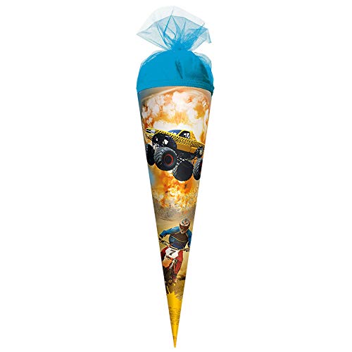 ROTH Geschenk-Schultüte klein Monstertruck 22 cm - rund Tüllverschluss - Zuckertüte Schulanfang ROTH Geschenk-Schultüte klein Monstertruck 22 cm - rund Tüllverschluss - Zuckertüte Schulanfang von ROTH