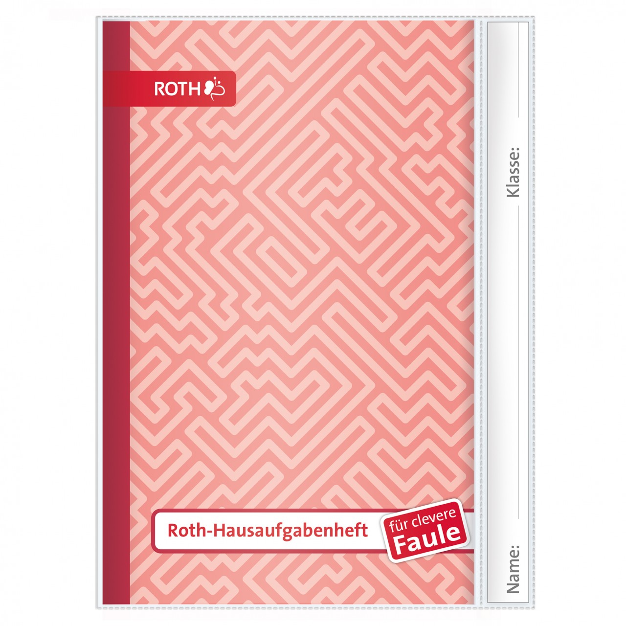 Hausaufgabenheft Unicolor clevere Faule Labyrinth Red von Roth GmbH