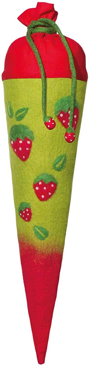 Schultüte groß 70cm, gefilzt Erdbeeren von Roth GmbH
