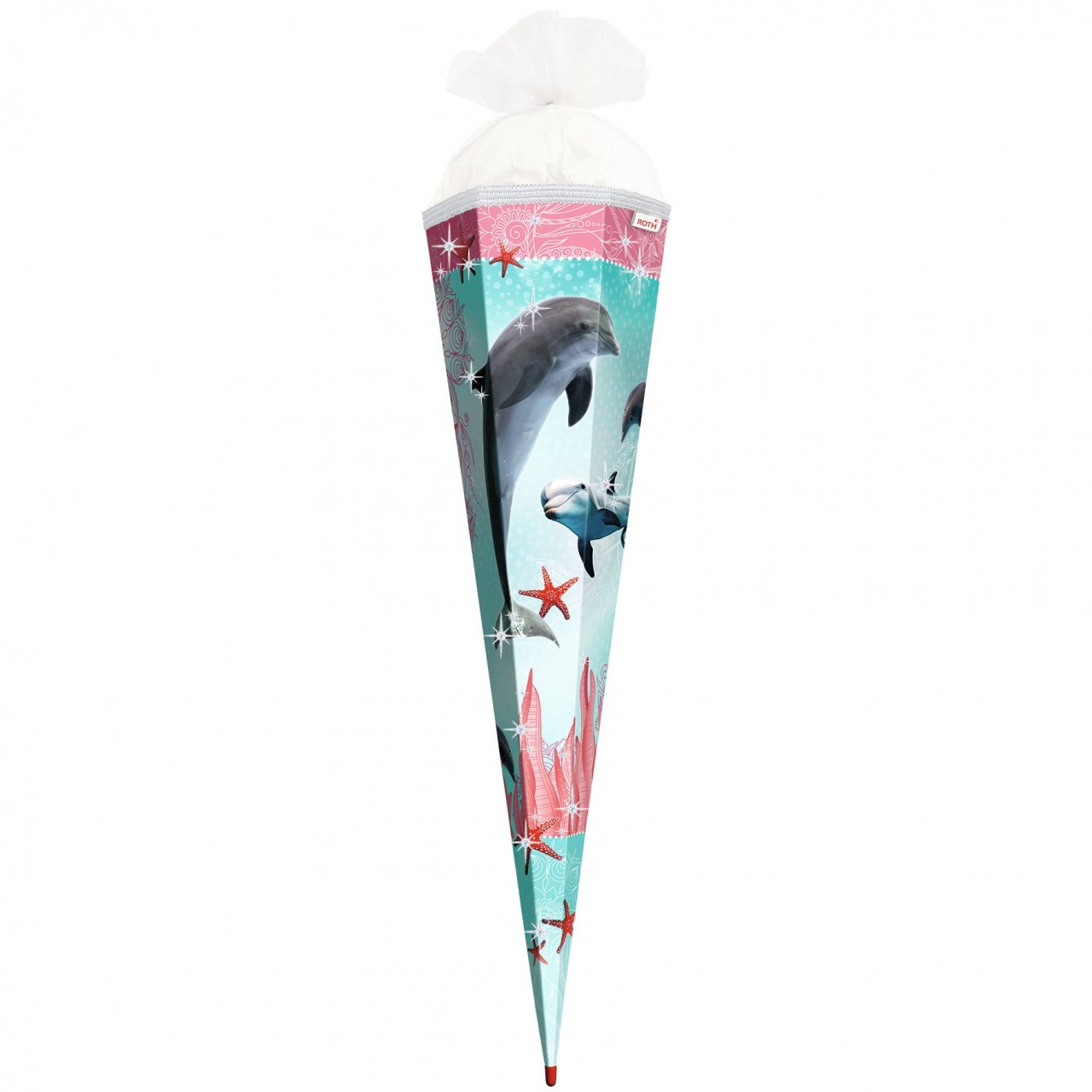 Schultüte groß 85cm, Delfin mit Seesternen mit Glitter von Roth GmbH