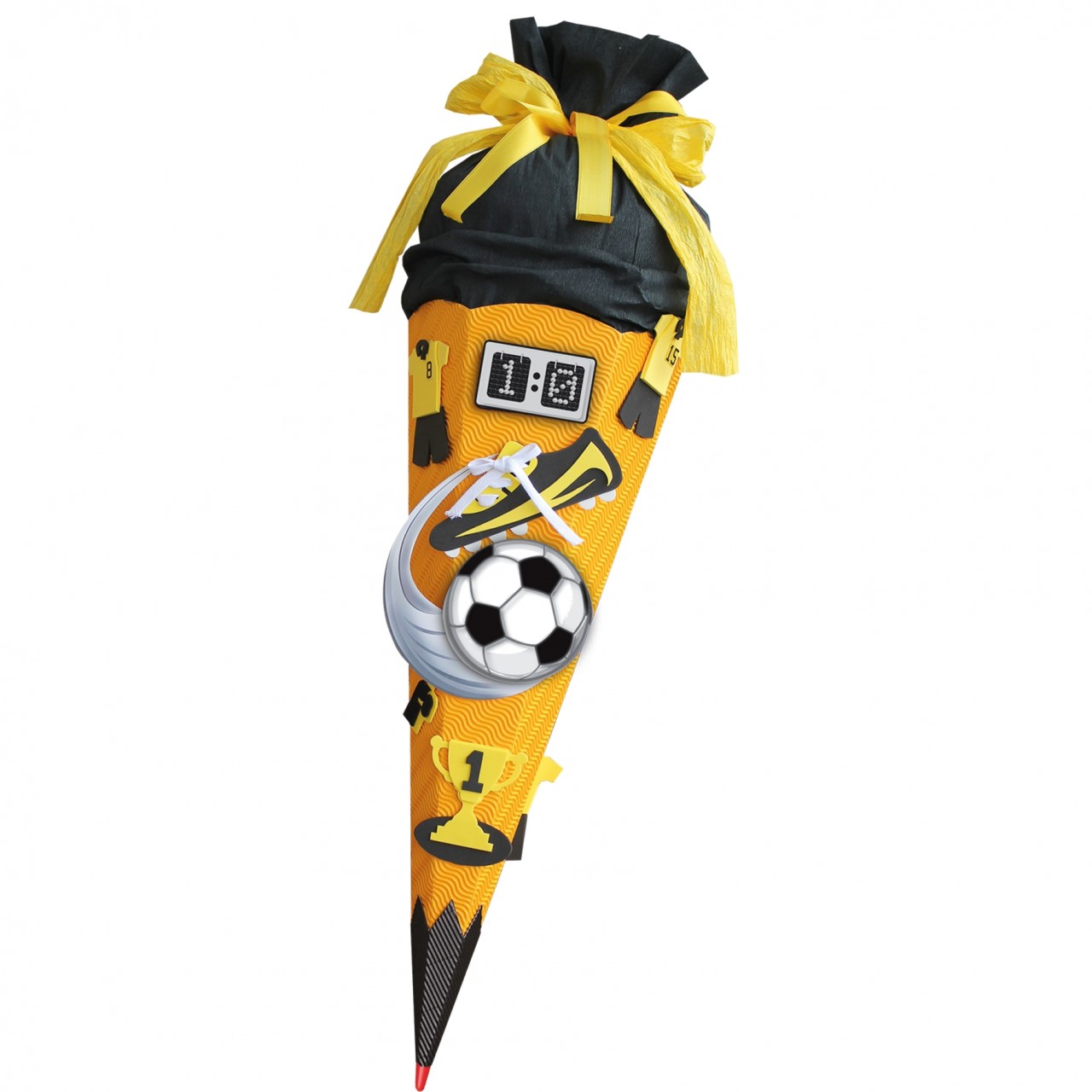 Bastelset Schultüte groß 68cm, Soccer gelb von Roth GmbH