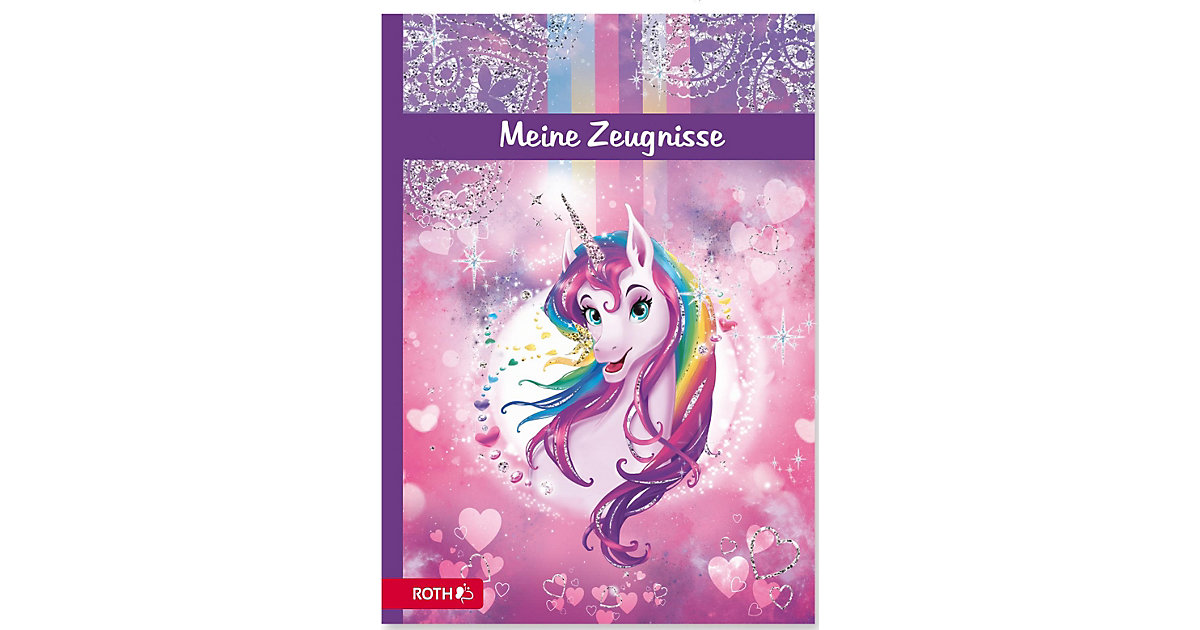 Zeugnismappe Einhornportrait Glitter A4, wattiert, inkl. 10 Einlagen lila Zeugnismappe Einhornportrait Glitter A4, wattiert, inkl. 10 Einlagen lila von Roth