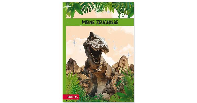 Zeugnismappe Tyrannosaurus A4, wattiert, Folieneffekt, inkl. 10 Einlagen braun von Roth