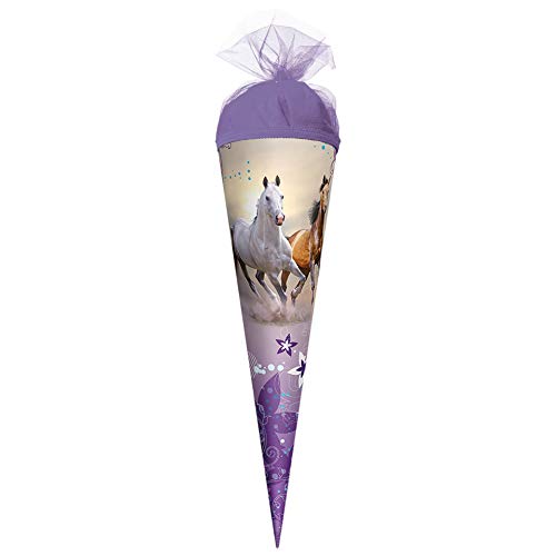 ROTH Geschenk-Schultüte klein Wildpferde 22 cm - rund Tüllverschluss - Zuckertüte Pferd ROTH Geschenk-Schultüte klein Wildpferde 22 cm - rund Tüllverschluss - Zuckertüte Pferd von ROTH