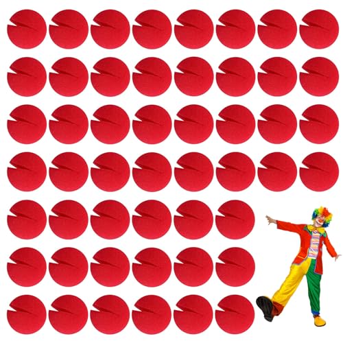 Rote Clownsnase für Erwachsene, Schaumstoffnase, Cosplay-Nase, Rentier-Nase mit Öffnung für Weihnachten, Halloween, Zirkus, Abschlussball, Party, Kostüm, Karneval, Dekoration, 50 Stück Rote Clownsnase für Erwachsene, Schaumstoffnase, Cosplay-Nase, Rentier-Nase mit Öffnung für Weihnachten, Halloween, Zirkus, Abschlussball, Party, Kostüm, Karneval, Dekoration, 50 Stück von Roucerlin