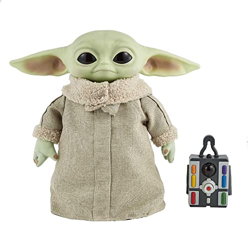 Mattel Disney Star Wars Spielzeug, The Child Plüschfigur, aus 'The Mandalorian', interagierend, mit Geräusch und Bewegungsfunktion, 28cm, Star Wars Geschenke, Spielzeug ab 3 Jahre, GWD87 von Mattel