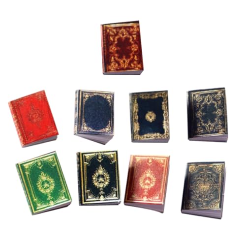 Bücher Dollhouse Accessoires Miniaturen Vintage Bücher Modell Mini Dekoration 9PCS Dollhouse Accessoires von Rouloudun