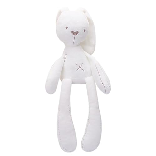 Rouloudun Bunny Plüschspielzeug Kaninchen schlafender Kumpel gefüllter Puppenhasen -Cartoon beruhigend weiches Spielzeug weiß von Rouloudun