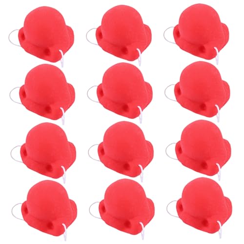 Rouloudun Rote Nase 12pcs Clown Nase mit elastischer Band Neuheit Cosplay Red Nosen Dekor für Kinder und Erwachsene Karnevalskleid Party Halloween von Rouloudun