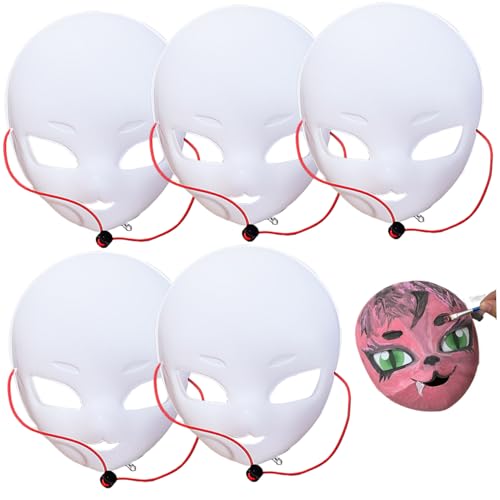 Rouloudun Weiße Maske, 5pcs PVC Big Eye Fursuit Headmaske mit Riemen, DIY zum Malen von Kostümen, lustiges Cosplay für Kawaii Masquerade Halloween Rouloudun Weiße Maske, 5pcs PVC Big Eye Fursuit Headmaske mit Riemen, DIY zum Malen von Kostümen, lustiges Cosplay für Kawaii Masquerade Halloween von Rouloudun