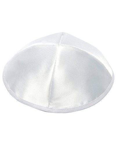 Hochwertig Weiß Satin yarmulke KIPPAH 19 cm Durchmesser mit Silber Faden Design Muster aufgenäht ES Hochwertig Weiß Satin yarmulke KIPPAH 19 cm Durchmesser mit Silber Faden Design Muster aufgenäht ES von Round Designs