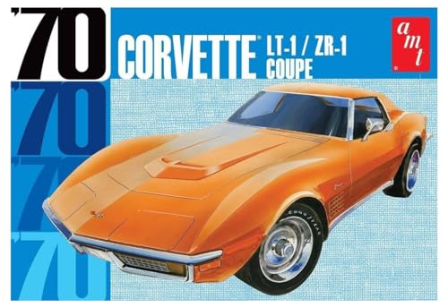 Round2 AMT1097/12 1/25 1970er Chevy Corvette Coupe Chevrolet Plastikmodellbausatz, Modelleisenbahnzubehör, Hobby, Modellbau, Mehrfarbig von AMT