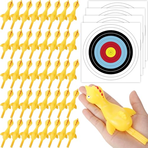 RoundFunny 12 Set Extended Version Slingshot Chickens with Cardboard Target 6.3 Inch Rubber Flying Chicken Finger Slingshot Toys Finger Shooting Chickens Squeeze Chicken Toys for Little One Party RoundFunny 12 Set Extended Version Slingshot Chickens with Cardboard Target 6.3 Inch Rubber Flying Chicken Finger Slingshot Toys Finger Shooting Chickens Squeeze Chicken Toys for Little One Party von RoundFunny