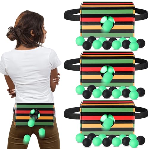 RoundFunny 4 Set Juneteenth Shaking Swing Balls Partyspiel 4 Strap Shake Boxen 80 Bälle Indoor Outdoor Familienspiele für afroamerikanische Festivals, Kwanzaa, Feiertagsfeiern (Liberty Wave) von RoundFunny