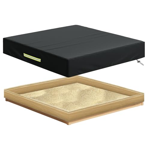 Sandkasten Abdeckung Wasserdicht, 120x120 Sandkastenhaube Abdeckplane, Quadrat Sandkastenplane mit Griff Kordelzug Sandkastenabdeckung Schutzhülle für Sandkasten Pool Terrase Garten von Rouzin