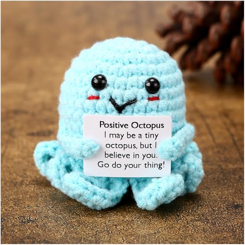 Motivierendes Mini-Oktopus-Geschenk, handgefertigtes Häkeltier mit erhebender Botschaft, weiches und tragbares, inspirierendes Geschenk für Damen, Herren, Teenager und Kinder, perfekt für besondere Motivierendes Mini-Oktopus-Geschenk, handgefertigtes Häkeltier mit erhebender Botschaft, weiches und tragbares, inspirierendes Geschenk für Damen, Herren, Teenager und Kinder, perfekt für besondere von RovyFota