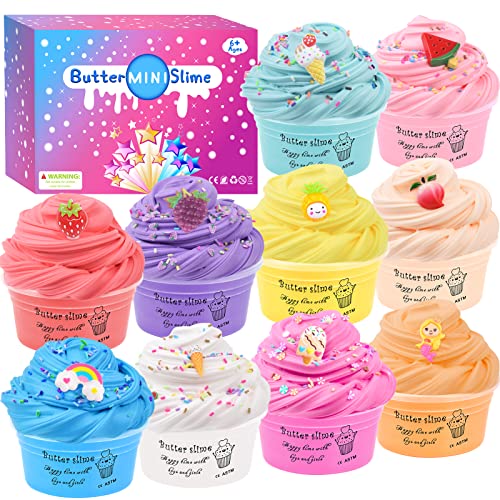 ROWECVCE Fluffy Slime Set with 10 Pack Mini Butter Slime Schleim Kinder Spielzeuge, Stressabbau Putty Slime Toys für Mädchen und Jungen, Duftendes DIY Schleim-Kit, Super Weich und Nicht Klebrig ROWECVCE Fluffy Slime Set with 10 Pack Mini Butter Slime Schleim Kinder Spielzeuge, Stressabbau Putty Slime Toys für Mädchen und Jungen, Duftendes DIY Schleim-Kit, Super Weich und Nicht Klebrig von Rowecvce