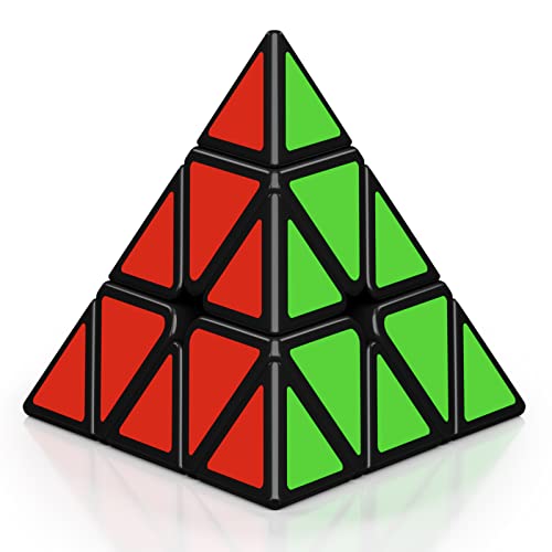 ROXENDA Pyramide Zauberwürfel 3x3x3 Pyramide Speed Würfel Sonderwettbewerb Ultra Schnelle Edition; Super-haltbarer Glatter Aufkleber mit klaren Farben - Leicht zu Drehen von ROXENDA
