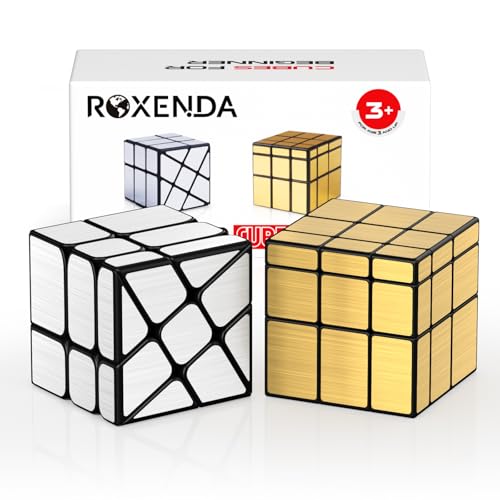 ROXENDA Speed Zauberwürfel Set, Würfel Set mit Silber Mirror Cube und Gold Mirror S Cube, Unregelmäßig 3x3x3 SpeedCube Twisty Spiegelwürfel ROXENDA Speed Zauberwürfel Set, Würfel Set mit Silber Mirror Cube und Gold Mirror S Cube, Unregelmäßig 3x3x3 SpeedCube Twisty Spiegelwürfel von ROXENDA