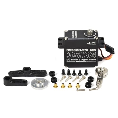 Roxvue 25KG RC-Servo Motor Wasserdichter Digital-Servo mit Drehmoment und Metallgetriebe für RC-Auto, Roboter und Mechanische B Roxvue 25KG RC-Servo Motor Wasserdichter Digital-Servo mit Drehmoment und Metallgetriebe für RC-Auto, Roboter und Mechanische B von Roxvue