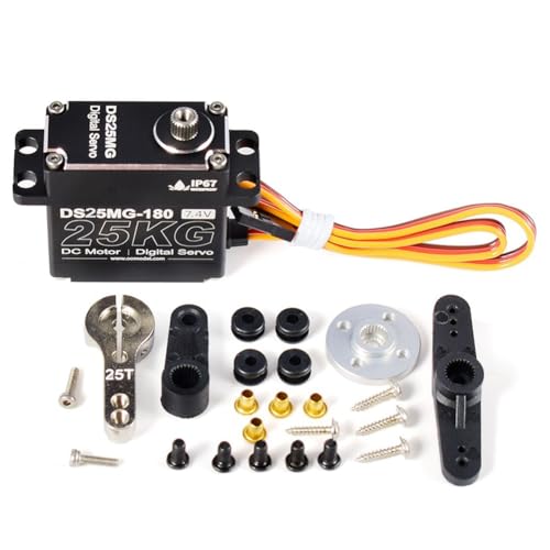 Roxvue 25KG Servo Motor Wasserdichtes Digitales Servo Hochdrehmoment-Metalldigital für RC-Auto Roboter Mechanische A Roxvue 25KG Servo Motor Wasserdichtes Digitales Servo Hochdrehmoment-Metalldigital für RC-Auto Roboter Mechanische A von Roxvue