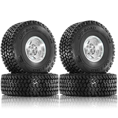 Roxvue 4 Stück 116 mm Offroad-Reifen, 12 mm Sechskantnaben für 1/10 RC-Rennwagen, 4WD Nitro ////, Silber Roxvue 4 Stück 116 mm Offroad-Reifen, 12 mm Sechskantnaben für 1/10 RC-Rennwagen, 4WD Nitro ////, Silber von Roxvue