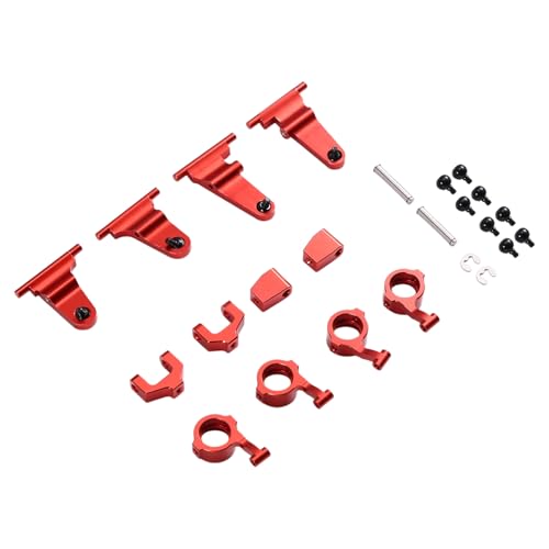 Roxvue Für MX5 NXS RC-Car, Metall-Lenkbecher, Oberer und Unterer Schwingensatz, Stoßdämpferhalterung, Karosseriepfosten, Upgrade-Teile, Rot von Roxvue