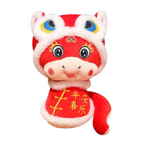 Roxvue Löwenschlangenpuppe 2025 Süßes Chinesisches Neujahrsspielzeug Maskottchen Frühlingsfest Schlangenstofftier 2025 Süße Neue Puppe 20 cm von Roxvue