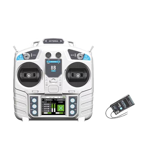 Roxvue MC8B MINI 2.4g 8ch Fernsteuerung mit MC8RE-V2 Empfänger Funksteuersystem für RC-Flugzeug, Boot, Auto und Mehr, Linkshänder von Roxvue